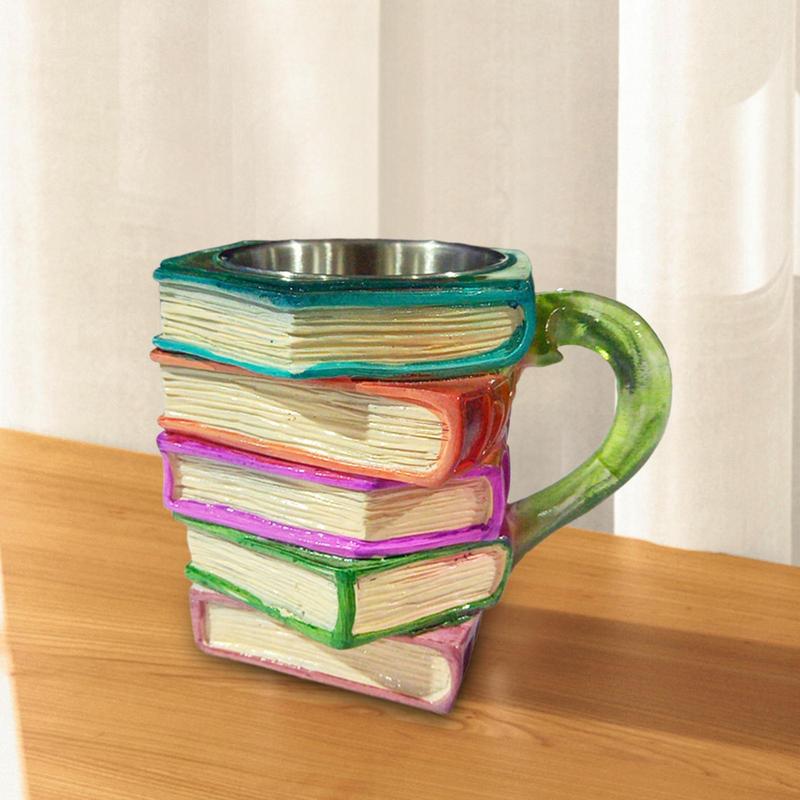 3D Painted Book Coffee Mug With Charming Book Theme Design Unique Book Stack Drink Cup For Beer Wine Juice Tea Coffee 400ml