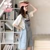 Girls' Summer Denim Overall Shorts