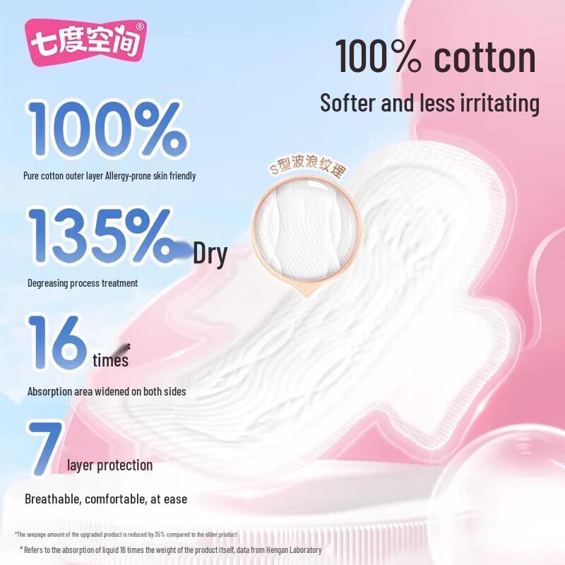 SPACE 7 Ultra-thin Pure Cotton Sanitary Pads Day & Night Combo