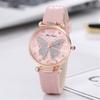 Women Butterfly Rhinestone Dial Quartz Watche Ladies Wristwatche Simple Leather Clock