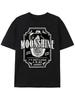 Retro Moonshine Whiskey Back Design TShirt Crafted with a Distressed Jug MOONSHINE Typography Authentic Vintage