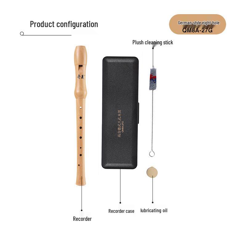 Chimei Eight-Hole Wooden Recorder, German Style, English Style, Student Practice Flute, Beginner Wind Instrument