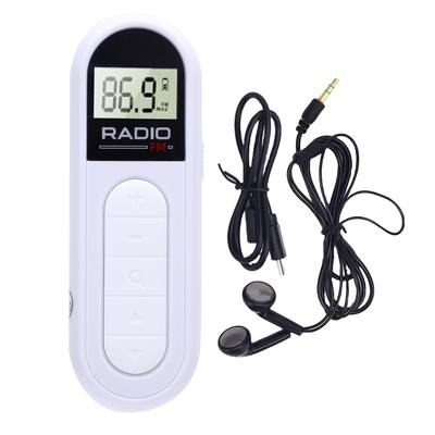 Tragbares FM-Radio LCD-Display Wiederaufladbares Kleines Digitales Tuning-Radio mit Kopfhörern Rückseitenklammer für
