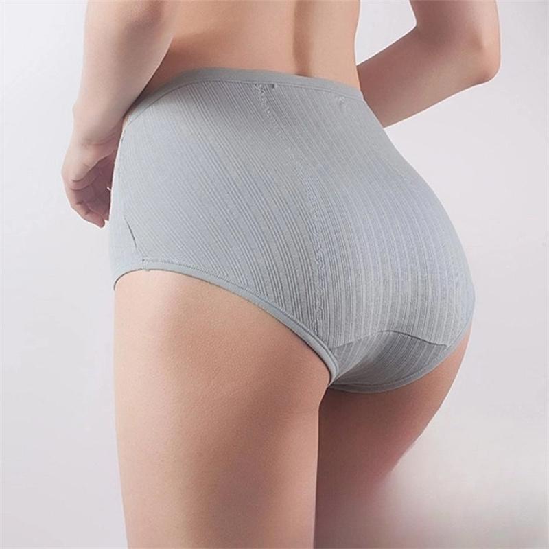 3Pcs Women's High Waist Briefs Panties Breathable Soft Fabric Underwear