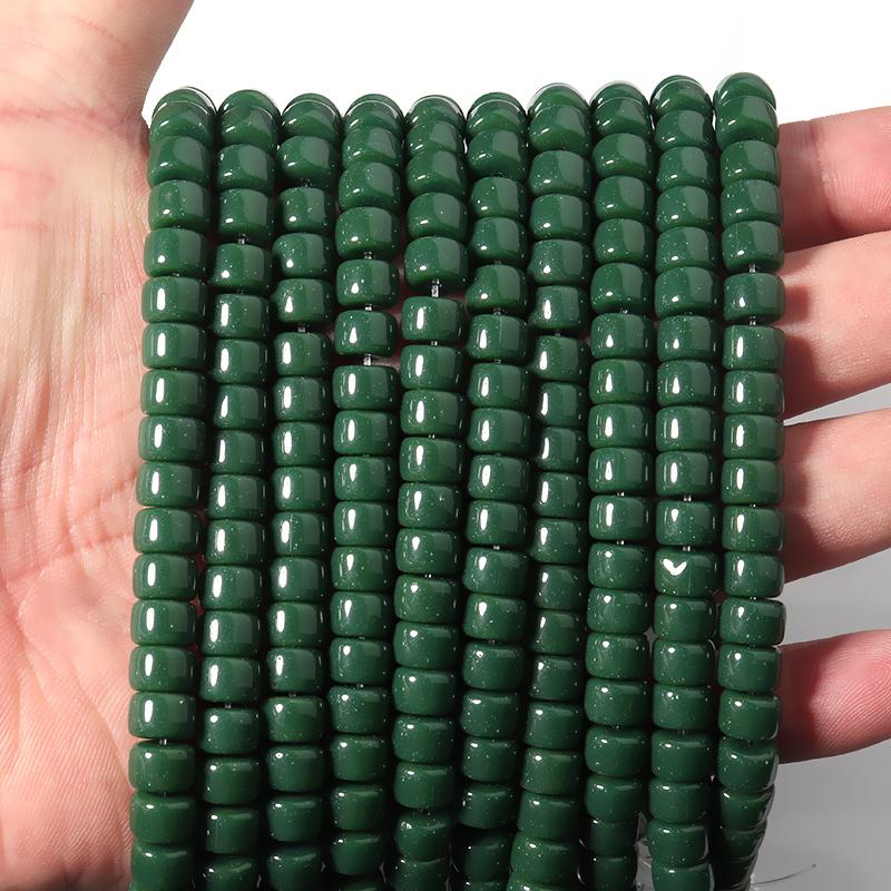 1 String 8x6mm Solid Color Glass Beads Cylindrical Loose Spacer Beads For Jewelry Making DIY Crafts Bracelet Necklace Wholesale
