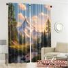 Set Of 2 Flat Printing Curtains Without Rod Mountain Serenity Creative Prints Home Modern Sheer Made Polyester