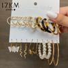 Bohemian Gold Snake Butterfly Drop Earrings Set for Women Pearl Acrylic Dangle Earrings 2021 Trend Set of Earrings Jewelry