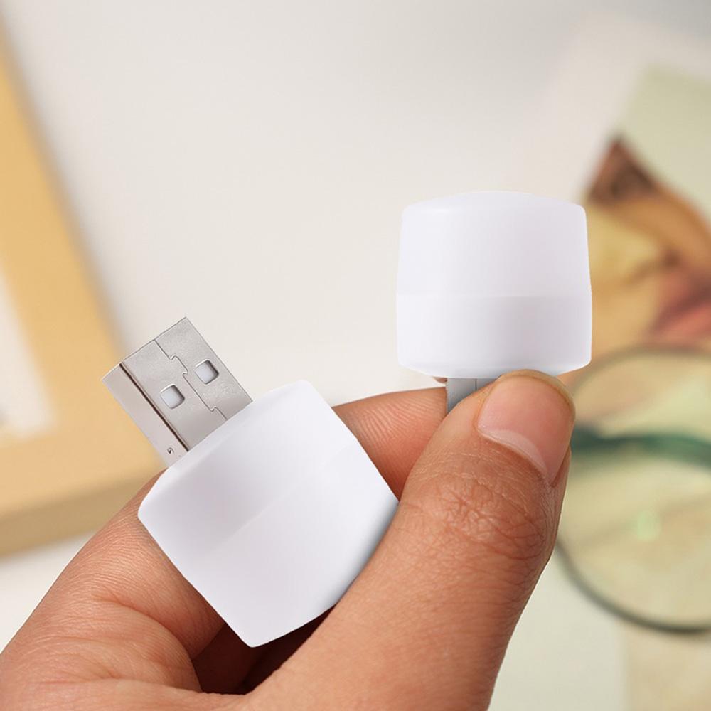 10PCS USB Night Light Mini LED Night Light USB Plug Lamp Super Bright Round Eye Protection Book Light Computer Mobile Power Lamp