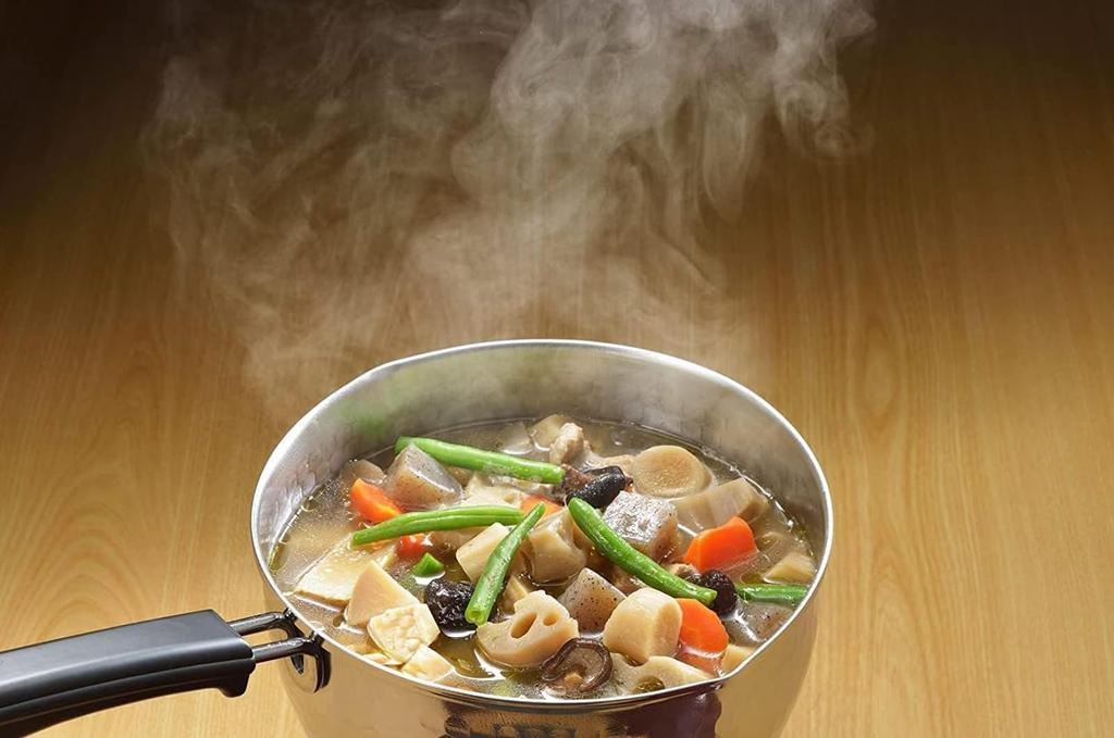 Yoshikawa Yukihira hergestellt in kompatibel mit IH Gas Edelstahl beidseitiger Ausguss SJ3413 Topf, einhändiger Topf, 20cm, 2,5L, Japan, Feuer, Ajiichi, Stahl,