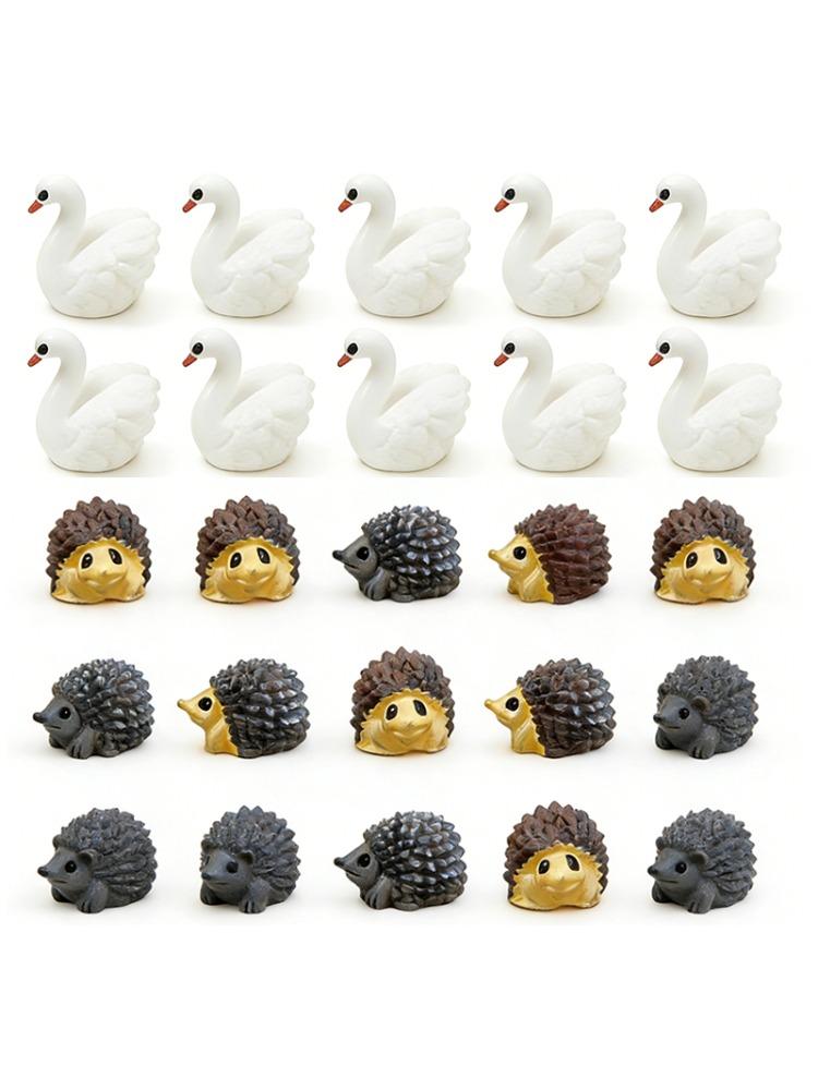 

10-30pc hedgehog Goose Duck Cartoon Animal Resin Craft Miniature Figure Tiny Bonsai Microlandscape Decoration Fairy Garden Decor 10PCS
