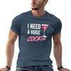 I Need A Huge Cocktail Funny Adult Humor Drinkingn Tshirt Work Short Sleeve Cotton Top