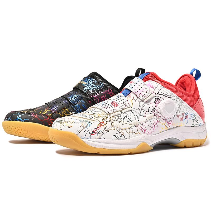 

1981 men s and women s tennis shoes low-top leather surface rotating button feather shoes sports shoes large size badminton shoes training shoes 45
