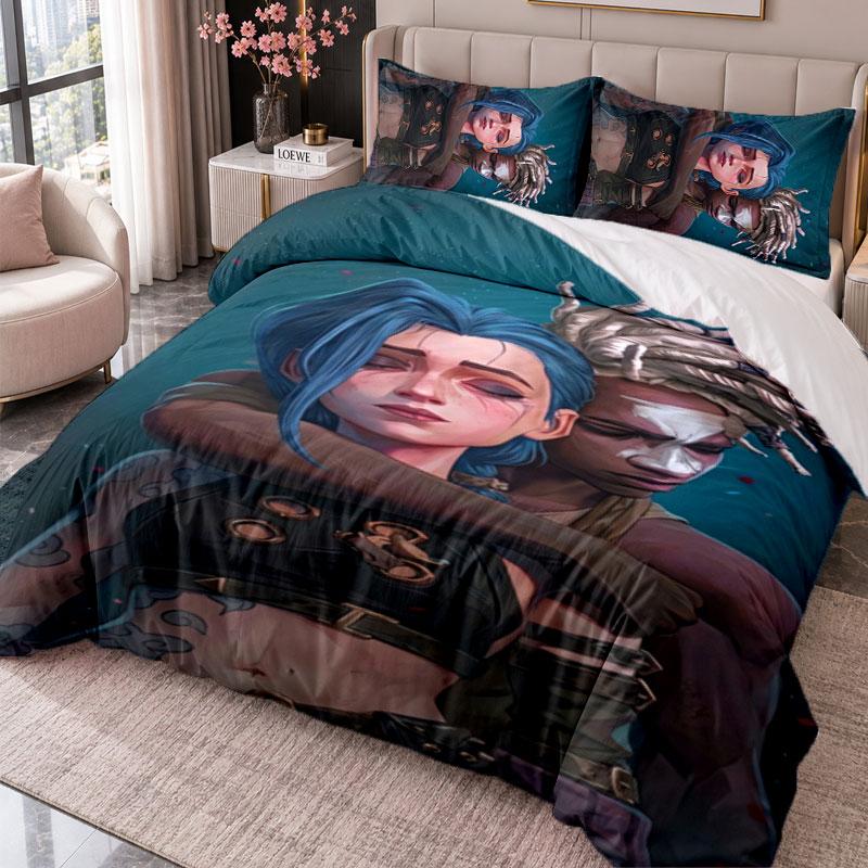 Arcane 3-teiliges Bettwäsche-Set Bettbezug mit zwei Kissenbezügen für Schlafzimmer Heimdekoration
