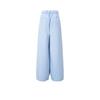 Mens Light Blue Striped Pleated Wide Leg Trousers Thin Loose Casual Pants Work Daily