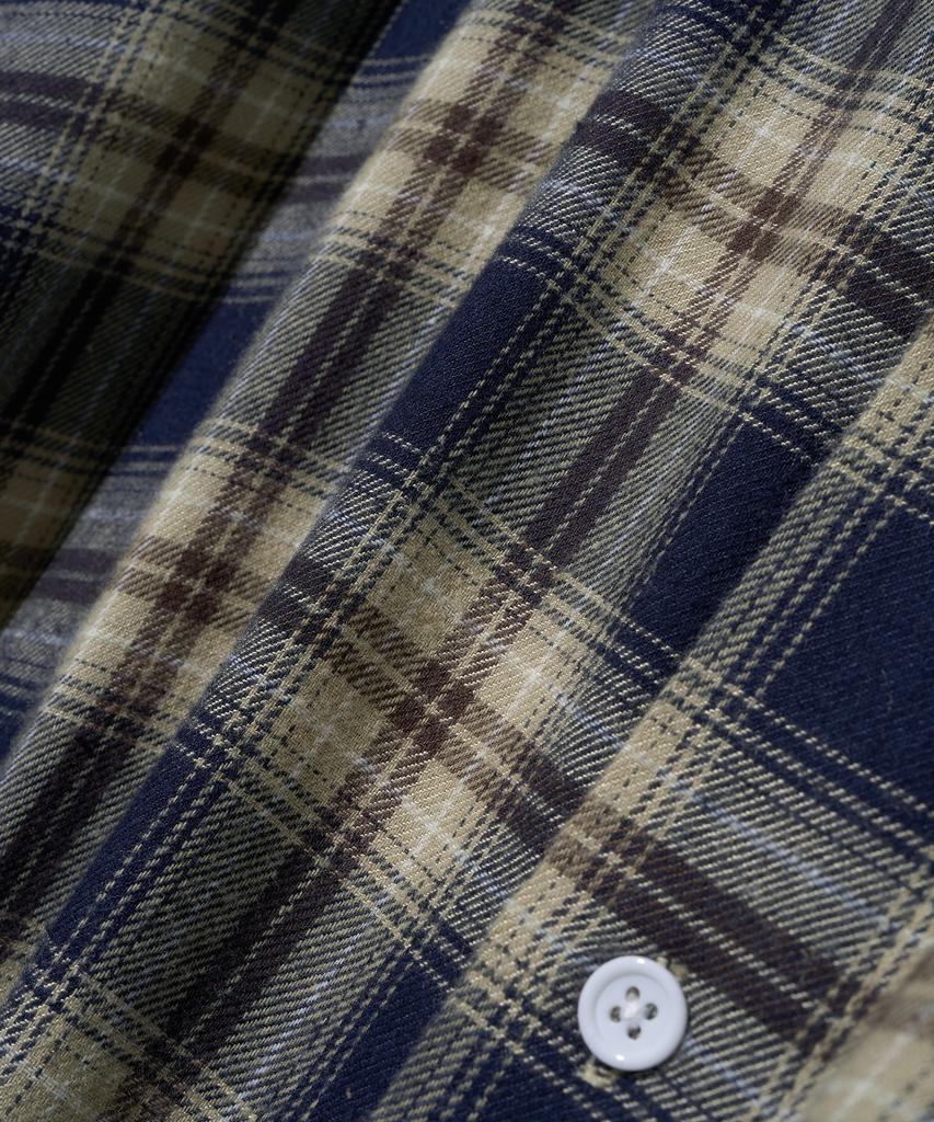PHYSICAL DEPARTMENT Flannel District Tartan Check Shirt_Navy