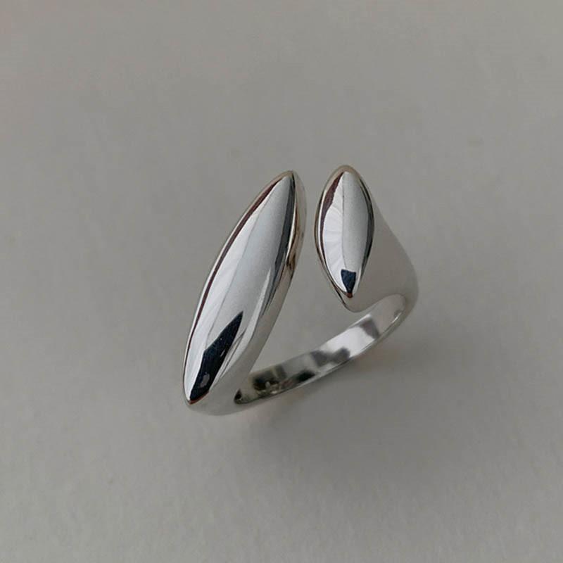 XINYI Silver colour Ring For Women Flat Simple Finger Open Vintage Handmade Ring Allergy For Party Birthday Gift