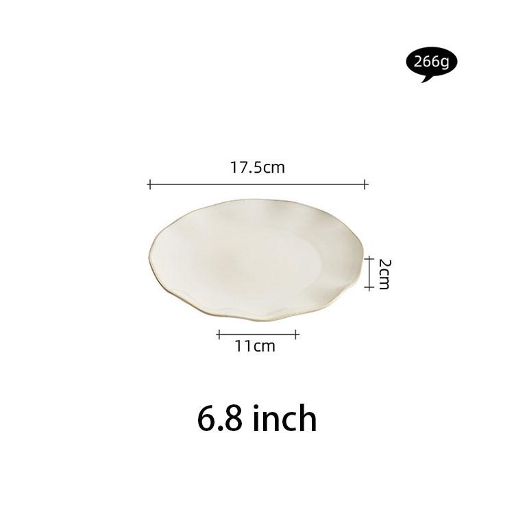 Ceramic Straw Hat Dish Dinner Plates Restaurant Hotel Unique Irregular White Diner Plates Porcelain Dish As picture