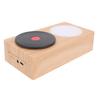 Record Player Bluetooth Speaker with Night Light Wooden Bluetooth 5.0 3 Modes Portable Wireless Turntable Speaker for