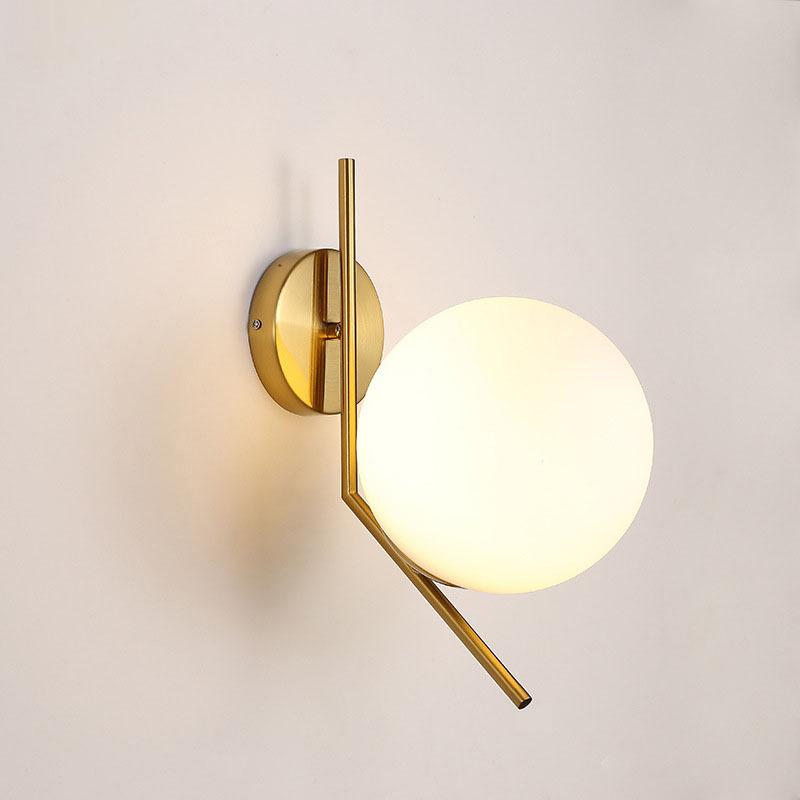 Nordic Glass Wall Lamp Bedroom Bedside Living Room Corridor Light Modern Lighting Fixtures