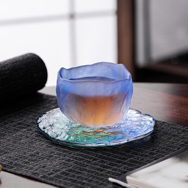 Glacier blue and green national tide style small teacup Sake cup