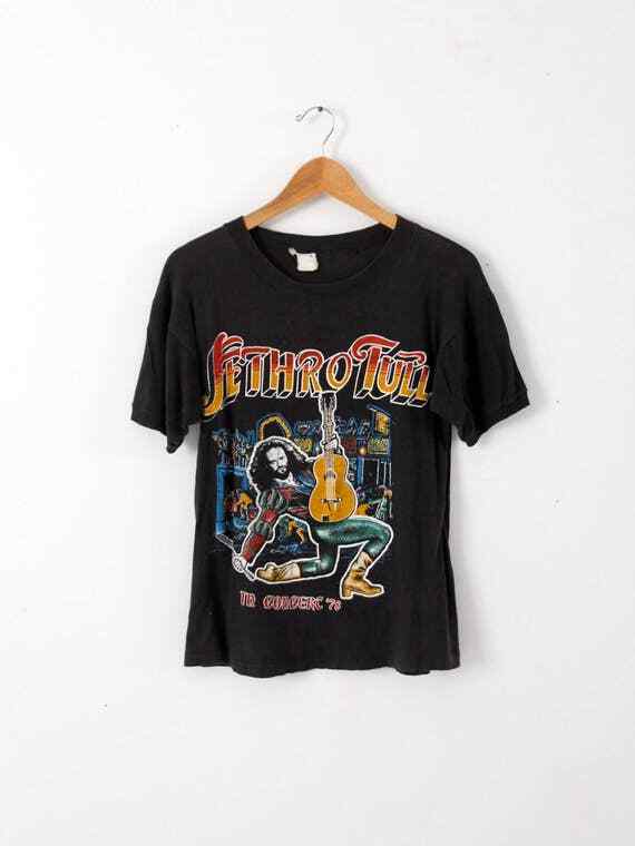 1978 Jethro Tull Concert T-shirt Vintage Jethro Tull Black Unisex Tshirt KH9561 S