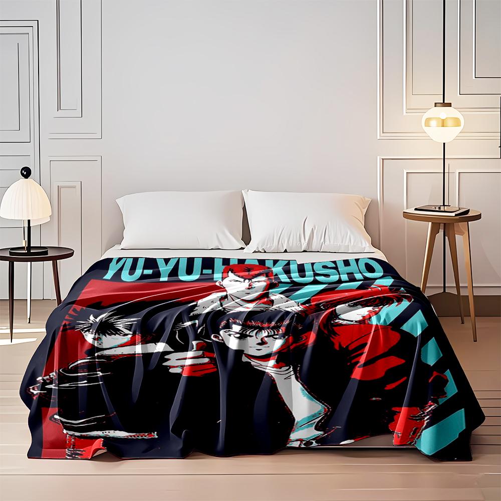 "Yu Yu Hakusho Anime Characters Blanket" Flannel blanket for bedroom, living room, sofa, and nap sofas.