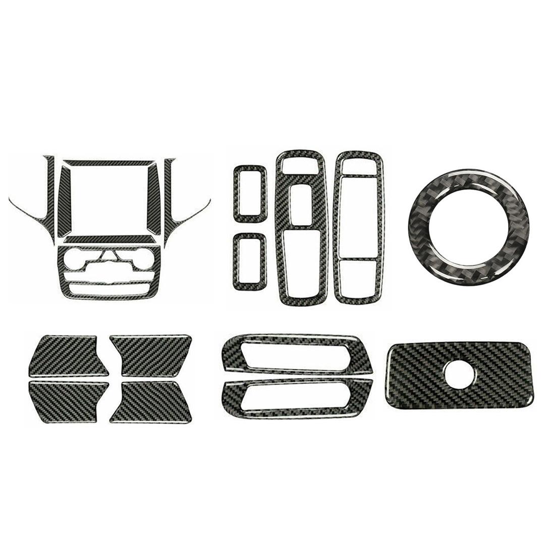 

Center Console Decoration Cover Trim Set Stickers for Jeep Grand Cherokee 2011- Real Carbon Fibre Interior Car Accessories Carbon Fibre-19 pcs