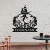 Iron Art Wall Decor Mermaid Name Sign Personalized Black Metal Indoor Outdoor Bedroom Gift