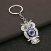 2Pcs Evil Eye Owl Keychains Metal Owl Bag Charm Backpack Charm Retro Evil Eye Keychain for Women Purse Handbag