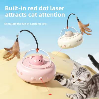 Smart Cat Toys for Self-entertainment and Boredom Lazy Cat Sticks Feather Pet Toys Replaceable Feather Interactive Cat Supplies
