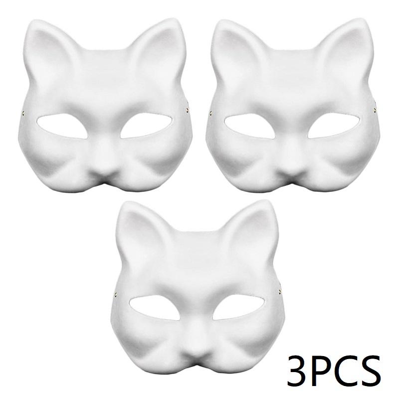 3/5PCS Paper Cat Mask Animal Masks for Crafts Fox Mask Therian Room Decor