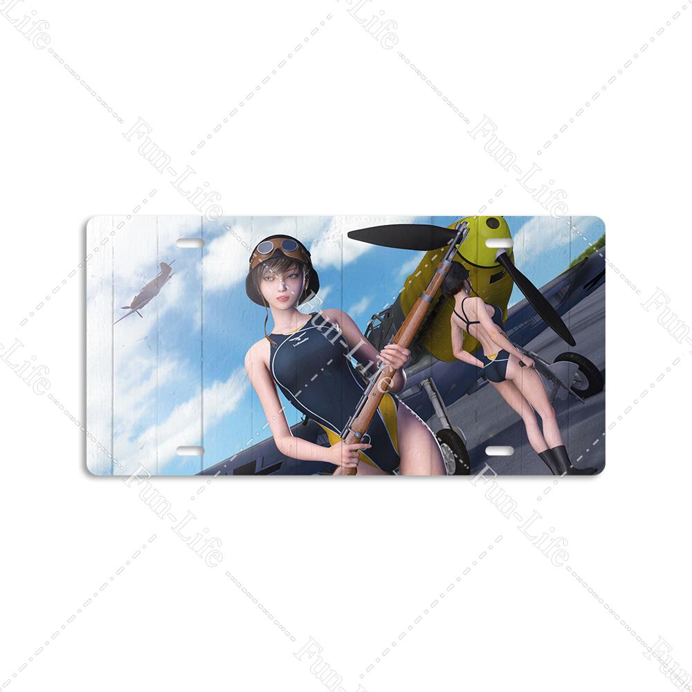 Beauty Vintage Metal Poster Airplane Retro Tinplate Compact Car Tin Signs Board Home Pub Bar Cafe Garage Wall Decor 15x30 cm