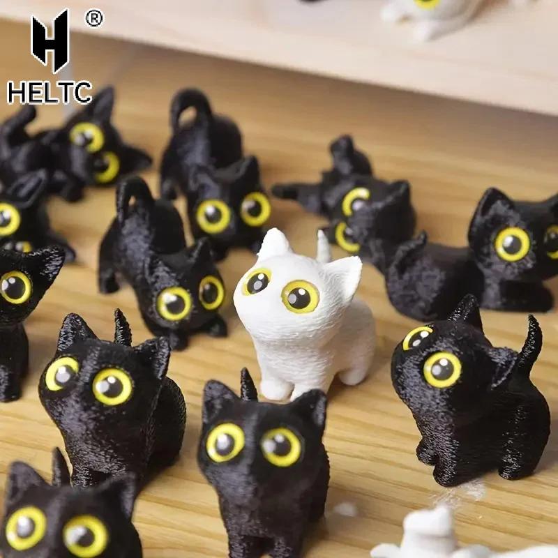 3D Printed Desktop Decoration Big-eyed Cat Ornaments Mini Statues Miniature Cute Kitten Micro Landscape Crafts Small Ornaments