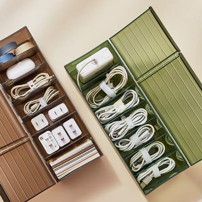 Data Cable Storage Box Power Charging Cable Mobile Phone Charger Plug Organizer Withcover Desktop Cable Management Bobbin Winder