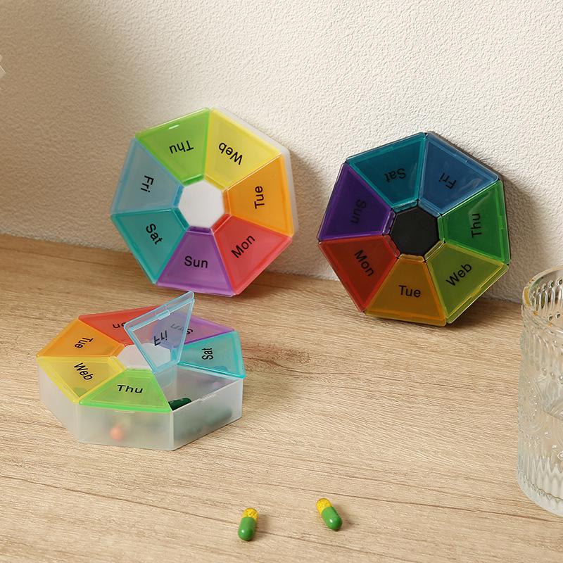 Compact 7-Day Waterproof Pill Organizer Box with 7 Compartments