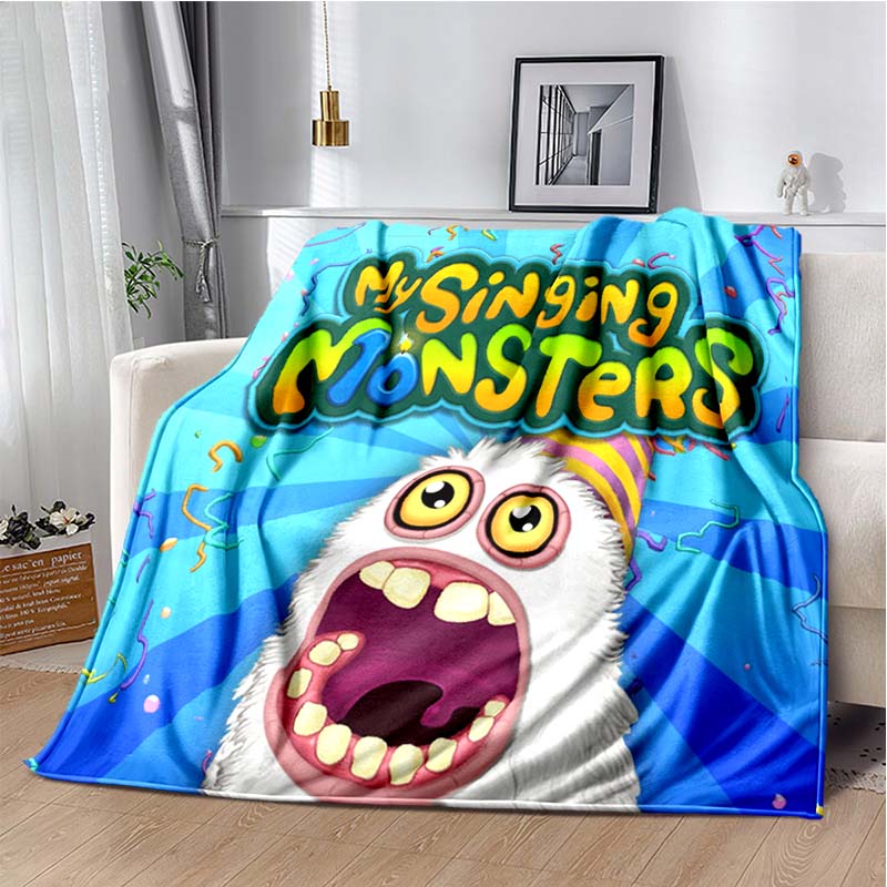 Benim şarkı söyleyen canavarlar video oyunu karikatür yumuşak peluş battaniye, pazen battaniye oturma odası yatak odası yatak kanepe piknik için battaniye atmak