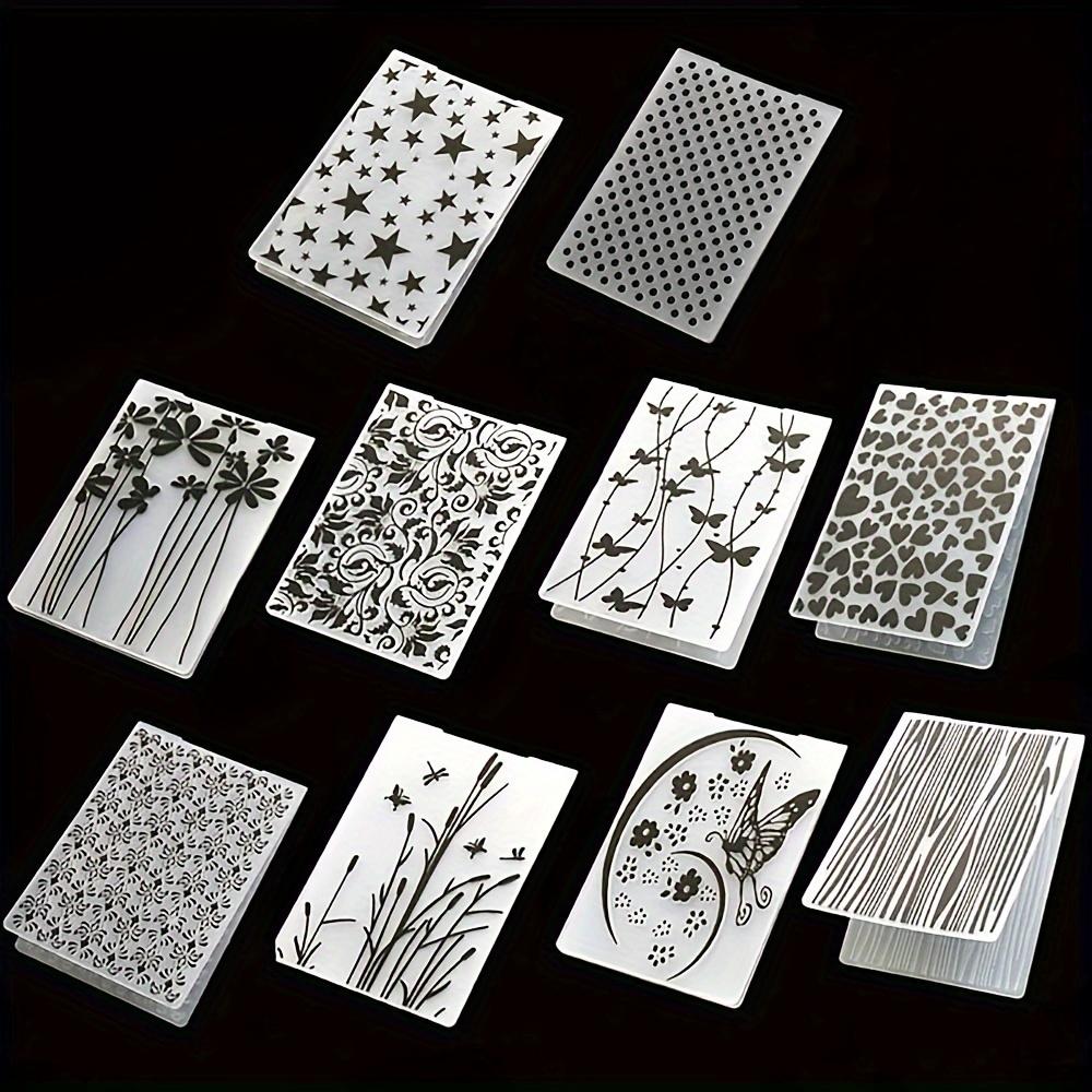 

10pcsPlastic embossed folderDIYCraft Template Stencil Stamp Template Scrapbooking Paper Card Album Making Tool Embossing Folder чорний