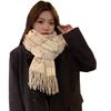 Autumn And Winter New Women'S Imitation Cashmere Plaid Scarf Japanese Fashion Versatile Shawl Thickened Warm Tassel Scarf