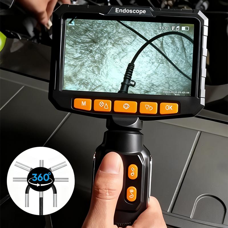 360 ° Rotating Dual-lens Endoscope, 3.9/6.0MM 5-inch IPS Endoscope Inspection Camera, Automotive Mechanical Industrial Endoscope