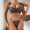 Sexy Women's Lingerie Set Sheer Mesh Underwire Bra Thin Padded Push-up Lingerie Set