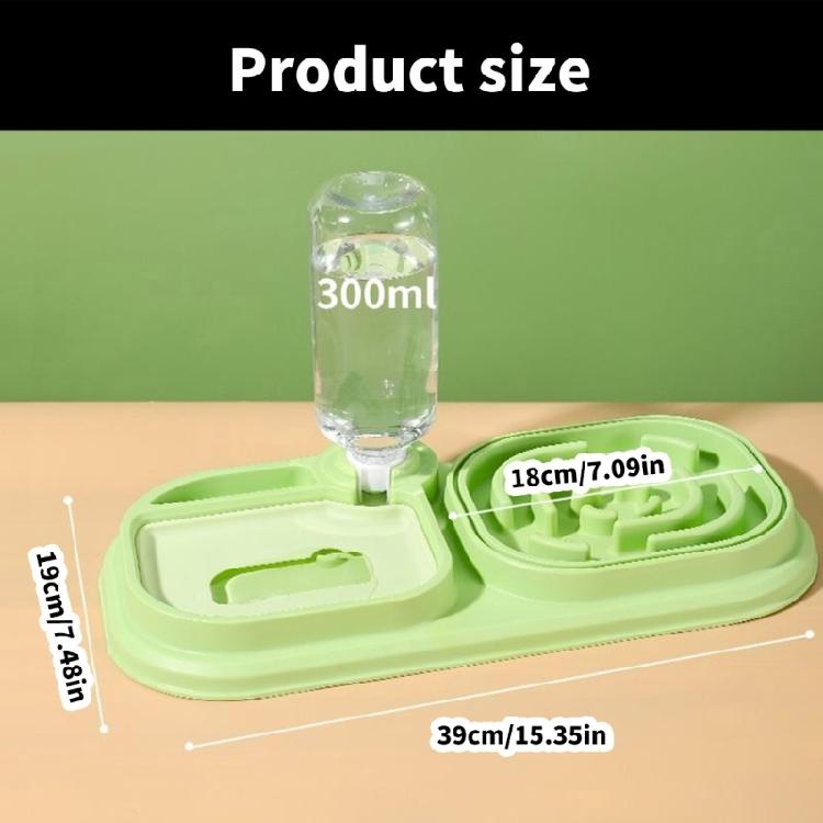 Pet Double Bowl Slow Feeder for Food & Water Feeding Chock Proof Dog Feeding Bowl Cats Water Food Feeder Treat Dishware