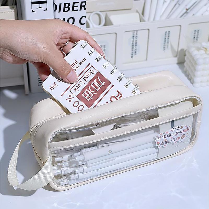 Transparente, große Kapazitäts-Bleistifttasche, Ins-Style-Schulmäppchen, Schreibwarenhalter