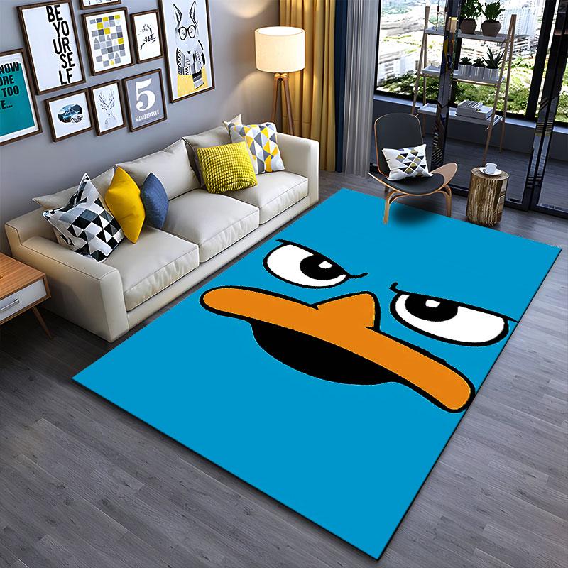 Cartoon Duck Face Graphic Carpet suitable as a non-slip mat for the living room or bedroom sofa