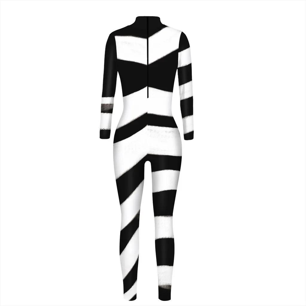 3D Digital Printing Stage Performance Costumes Adults Halloween Events Carnival Theme Party Cosplay Outfit Pretend Game Jumpsuit