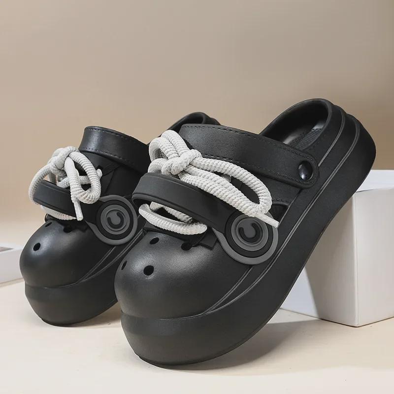 Дышащие нескользящие пляжные сандалии на толстой подошве для комфортного отдыха на отдыхе 38-39 чёрный 1439₽