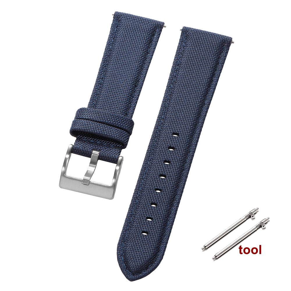 20mm 22mm Nylon Watch Strap Quick Release Black Buckle Watch Bands Durable Weaving Fabric Leather Wristband Belt for Men Women