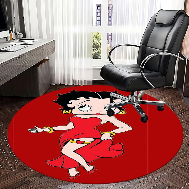 Tappetino Sedia Betty Boop - Tappeto Rotondo per Arredamento Casa, Uso Ufficio, Soggiorno