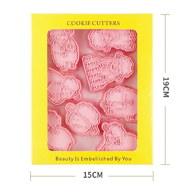 8 Pieces Cookie Cutters Sheep Shaped Biscuit Mold Kitchen Tools Plastic Material