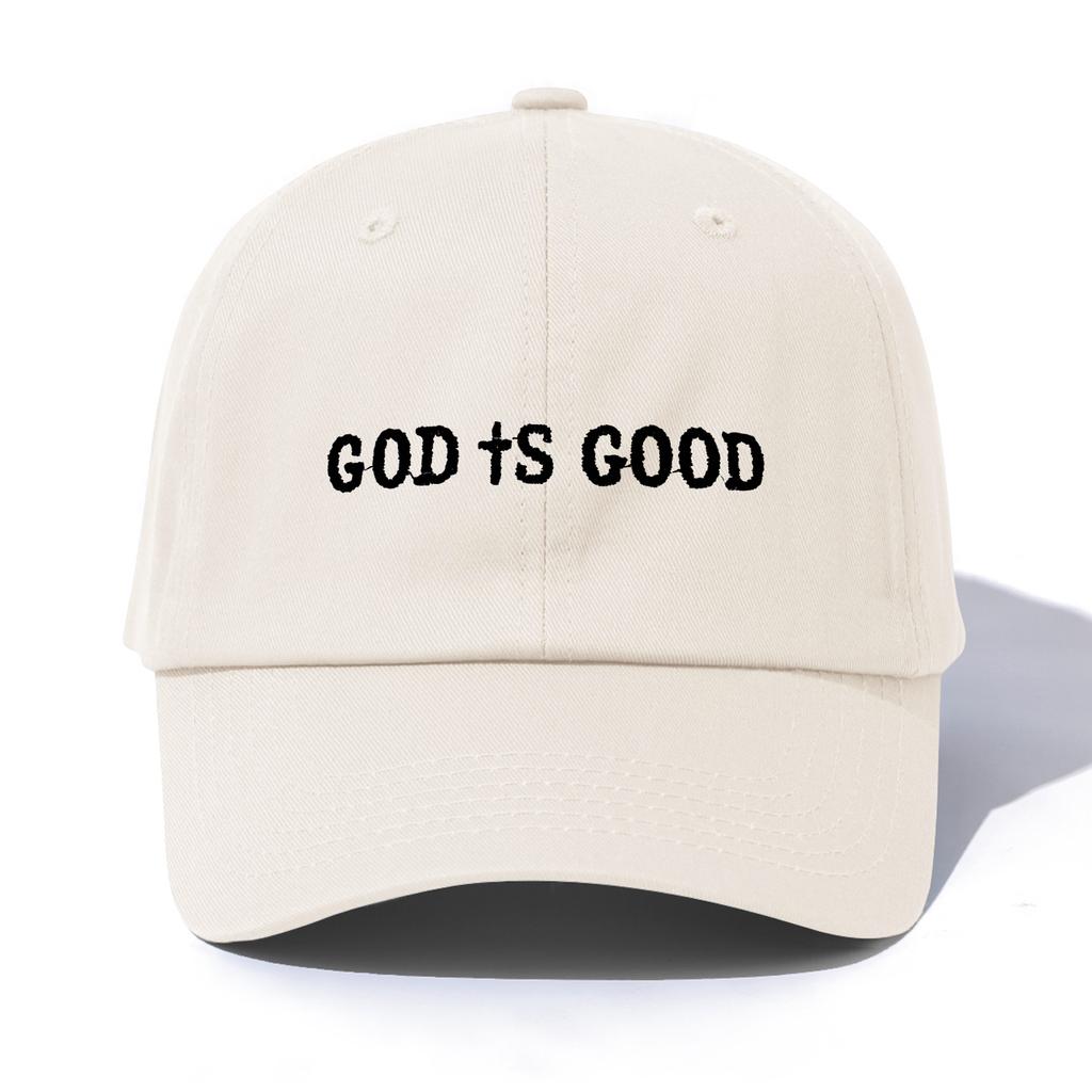 1pc GOD IS GOOD Embroidery Baseball Cap for Adults,Minimalist Retro Style Casual Soft Adjustable Dad Hat,Perfect As Gift