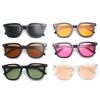 Korean Style 2022 Retro Square Studded Sunglasses - Black Frame with Tea Tint